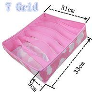 Free Shipping Clothing Organizer 3 In 1 Pink Grid Pattern Folding Storage Box Bag Bra Underwear Necktie Sock High... N4