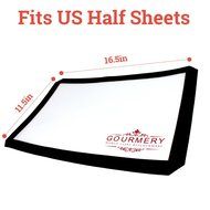 Gourmery Premium Silicone Baking Mat Set (2pcs) - Fits US Half Sheets, Dishwasher Safe, Reusable N3