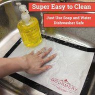 Gourmery Premium Silicone Baking Mat Set (2pcs) - Fits US Half Sheets, Dishwasher Safe, Reusable N7