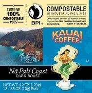 Kauai Coffee Na Pali Coast Dark Roast, 12 Single Serve Cups, 4.2 Ounce N4