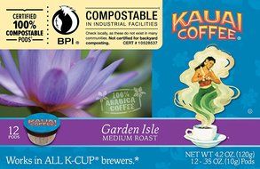 Kauai Coffee Na Pali Coast Dark Roast, 12 Single Serve Cups, 4.2 Ounce N8