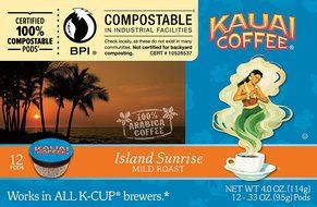 Kauai Coffee Na Pali Coast Dark Roast, 12 Single Serve Cups, 4.2 Ounce N12