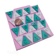 Yunko 28 Cavity Flags 26 Letters Silicone Fondant Cake Decoration Mould Chocolate Mold Fudge Mold Candy Mould