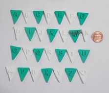 Yunko 28 Cavity Flags 26 Letters Silicone Fondant Cake Decoration Mould Chocolate Mold Fudge Mold Candy Mould N2