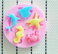 HSE NEW Marine animals silicone mold,Fondant Cake Decorating Tools,molde de silicone,Silicone Cake Mold
