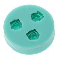 QINF DIY Baking 3D Three Roses Shaped Silicone Cake Soap Mold