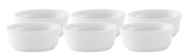 HIC 3-ounce Porcelain Oval Ramekin 3.5- by 2.5-inch Set of 6