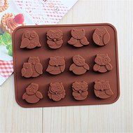 Witkey 12 Cavity Different Style For Owl Ice Cube Tray Fondant Silicone Mold Sugar Mold Candy Molds Chocolate...