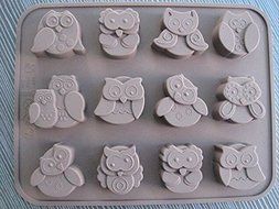 Cake Mold Soap Mold 12-Owl Flexible Silicone Mould For Candy Chocolate Resin ;GE5812-GJY/4E1D212592