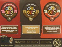 Crazy Cups Flavored Coffee, Single Serve Cups Variety Pack Sampler for the Keurig K Cup Brewer, 24 count N5