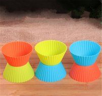 SNW Round Muffin Cup Silicone Cake Mold Pudding Mold High-temperature Food-grade Silicone,6-Pack