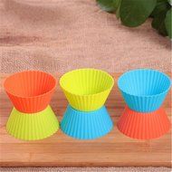 SNW Round Muffin Cup Silicone Cake Mold Pudding Mold High-temperature Food-grade Silicone,6-Pack N3