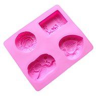 DIY Angel Flowers and Other Patterns Silicone Cake Mold Pan 8.4&quot;x7.2&quot;x1.3&quot; Color At Random