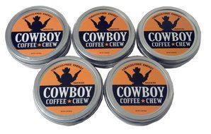 Cowboy Coffee Chew Quit Chewing Tin Can Non Tobacco Nicotine Free Smokeless Alternative to Dip Snuff Snus Leaf... N4