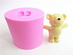 Wocuz W0397 Happy Bear Shape Silicone Candle Making Mold Soap Mold DIY Craft Mould Cake Top Decoration
