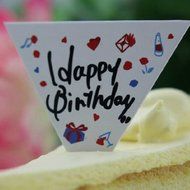 50 Pcs Happy Birthday Cake Cupcake Insert Card Cake Toppers Decoration N4
