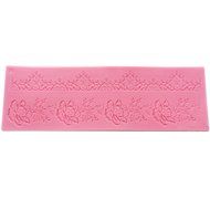 Funshowcase Extra-large Sugarcraft Cake Decoration Open Rose with leaf Lace Repeat Border Swag Icing Silicone...