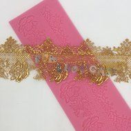 Funshowcase Extra-large Sugarcraft Cake Decoration Open Rose with leaf Lace Repeat Border Swag Icing Silicone... N2