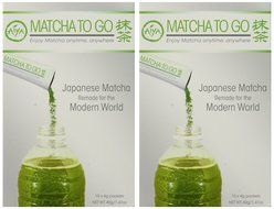 Matcha to Go - Authentic Ceremonial Matcha - 10 packets in a box (2 Pack)