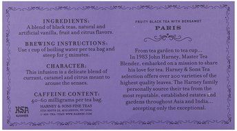 Harney &amp; Sons Black Tea, Paris, 50 Tea Bags N2