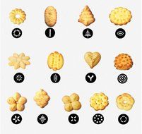 PER-LIFE Stainless Steel Deluxe Biscuit Press Cookie Gun Set Includes 13 Discs &amp; 8 Icing Tips N6