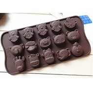 15-hole Funny Animals Moulds Cake Mold Silicone Bakeware Mold