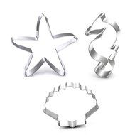 Yatim Starfish Hippocampus Shell Stainless Steel Biscuit Fondant Cookie Cutter, Set of 3