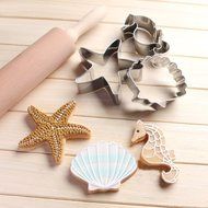 Yatim Starfish Hippocampus Shell Stainless Steel Biscuit Fondant Cookie Cutter, Set of 3 N2