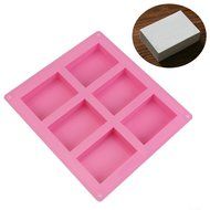 Dalakin 6 cavity Plain Basic Rectangle Soap DIY Mold Silicone Mould for Homemade Craft3pcs