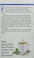 Alvita Organic Herbal Tea Red Clover -- 24 Tea Bags N101