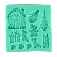 Cute 3D Christmas Gift Silicone Fondant Cake Molds Soap Chocolate Mould