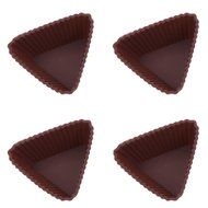 2win2buy Soft Triangular Silicone Cookie Muffin Cupcake Baking Mold Candy Cake Molds-4 PCS Cream Color