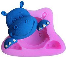 HSE Silicone mold cake tools animal biscuit tools cute hippo cake mold Sugar Paste fondant cake decorating tools... N2