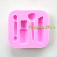 Mom&amp;pea 0632 Make-up Tools Shaped Silicone Mould for Fondant Cake Sugar Paste Cake Decoration 3d Cake Toppers... N3