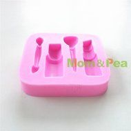 Mom&amp;pea 0632 Make-up Tools Shaped Silicone Mould for Fondant Cake Sugar Paste Cake Decoration 3d Cake Toppers... N4