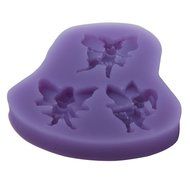 niceeshop(TM) 3 Cavity Skull Shape Decorating Party Silicone Cake Mold Fondant Baking Mold,Random Color N4