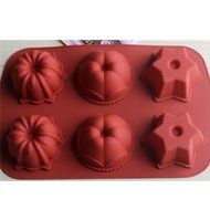 EVTECH(TM) 6 Cavity Flowers Style Silicone Gel Non Stick Cake Bread Mousse Biscuit Ice Pudding Mold Chocolate... N3