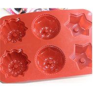 EVTECH(TM) 6 Cavity Flowers Style Silicone Gel Non Stick Cake Bread Mousse Biscuit Ice Pudding Mold Chocolate... N4