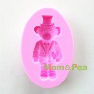 Mom&amp;pea 0616 Mr. Bear Shaped Silicone Mould for Fondant Cake Sugar Paste Cake Decoration 3d Cake Toppers Mold... N4