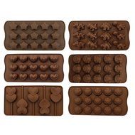 Set of 6 Non-stick Silicone Cake Candy Animal Chocolate Mold Tray Love Heart Animal Pig Smile Face