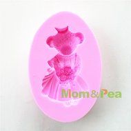 Mom&amp;pea 0617 Ms. Bear Shaped Silicone Mould for Fondant Cake Sugar Paste Cake Decoration 3d Cake Toppers Mold... N4
