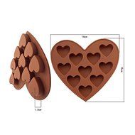 Witkey 10 Cavity Big Heart with Small Heart Ice Cube Tray Fondant Silicone Mold Sugar Mold Candy Molds Chocolate... N2