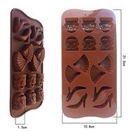 Witkey 10 Cavity Big Heart with Small Heart Ice Cube Tray Fondant Silicone Mold Sugar Mold Candy Molds Chocolate... N4
