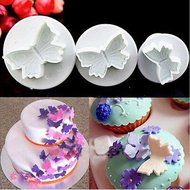 DUFUSTORE 3 x Butterfly Plunger Cutter Mold Sugarcraft Fondant Cake Decorating Tool N6