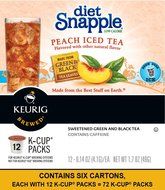 Snapple Diet Peach Iced Tea, Keurig K-Cups, 72 Count N2