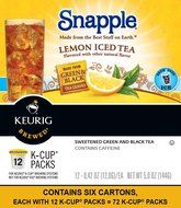 Snapple Diet Peach Iced Tea, Keurig K-Cups, 72 Count N28