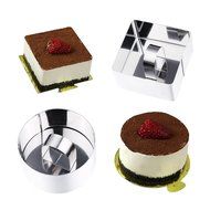 Cake Baking Mold , Vangoddy Stainless Steel Pastry Mould with Press Plate (Round Shaped) N16