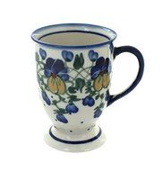 Polish Pottery Pansies Pedestal Mug