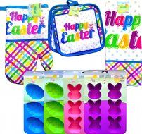 Happy Easter Kitchen Bakeware Supplies Bakeware Starter Set, Oven Mitt, Kitchen Towel,pot Holder, and Baking Mold... N10