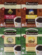 Teeccino Coffee Alternative Variety Pack - 10 Tee-Bags of each - Chocolate, French Roast, Hazelnut and Vanilla...